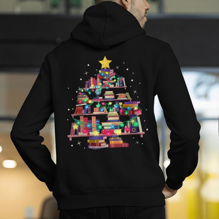 Christmas Library Tree Love Reading Books Nerd Teacher Men's Hoodie Back Print, funny gift Christmas Library Tree Love Reading Books Nerd Teacher Men's Hoodie Back Print, funny gift
