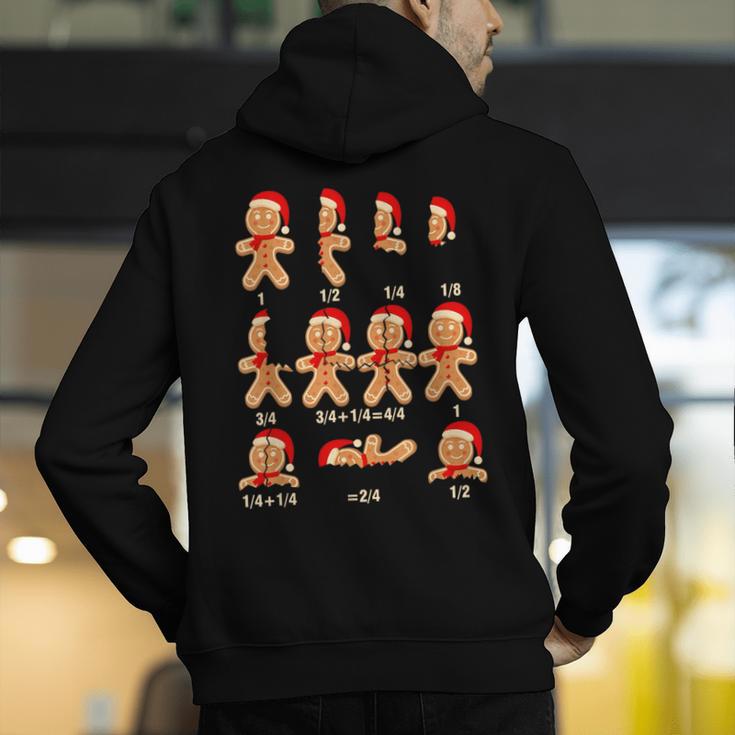 Christmas Math Teacher Equation Gingerbread With Santa Hat Men Women Men's Hoodie Back Print, funny gift