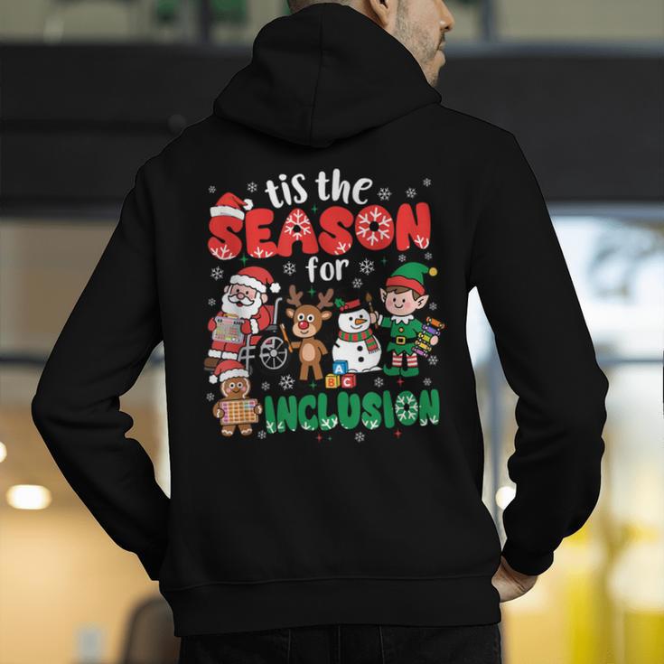Christmas Sped Teacher Tis The Season For Inclusion Women Men's Hoodie Back Print, funny gift