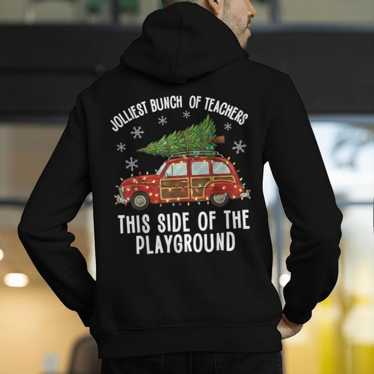 Christmas Teacher Squad Festive Car Tree Lights Xmas Men's Hoodie Back Print, funny gift Christmas Teacher Squad Festive Car Tree Lights Xmas Men's Hoodie Back Print, funny gift