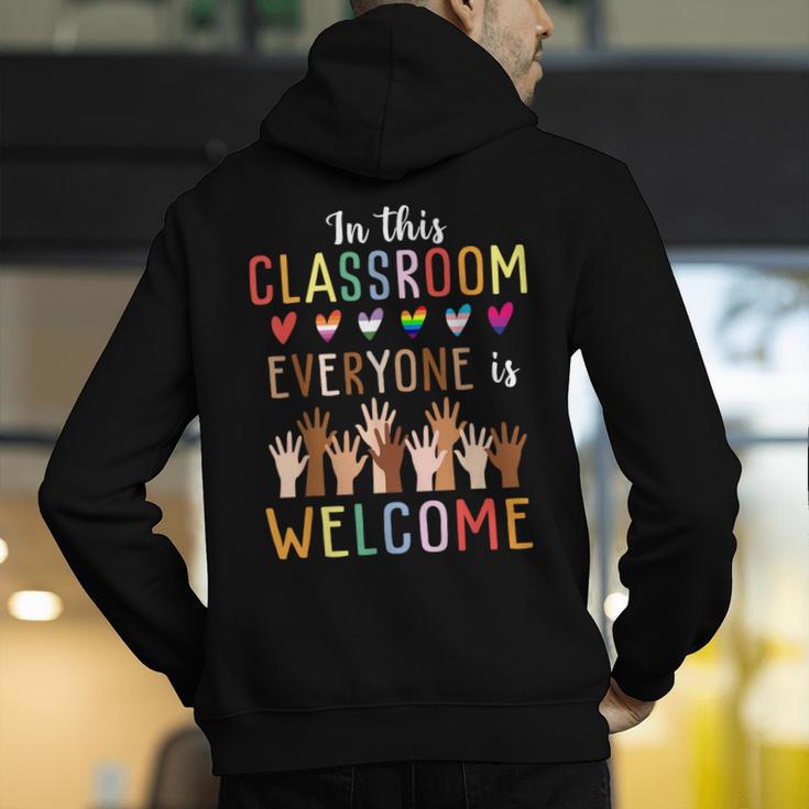 In This Classroom Everyone Is Welcome For Teacher Men's Hoodie Back Print, funny gift