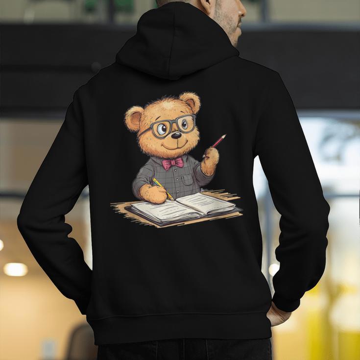 Classroom Fun With Teddy Bear Teacher Men's Hoodie Back Print, funny gift