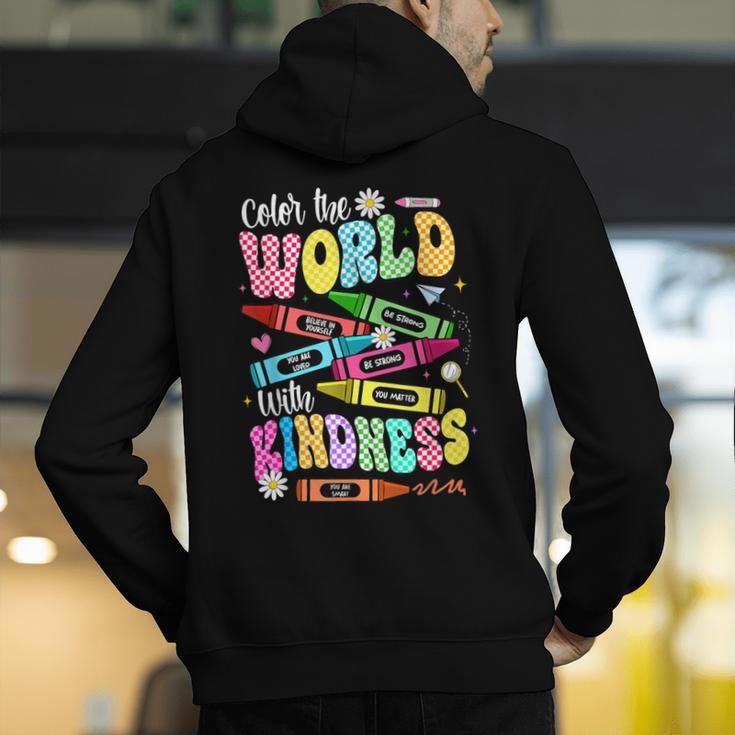 Color The World With Kindness Teacher Back To School Men's Hoodie Back Print, funny gift Color The World With Kindness Teacher Back To School Men's Hoodie Back Print, funny gift