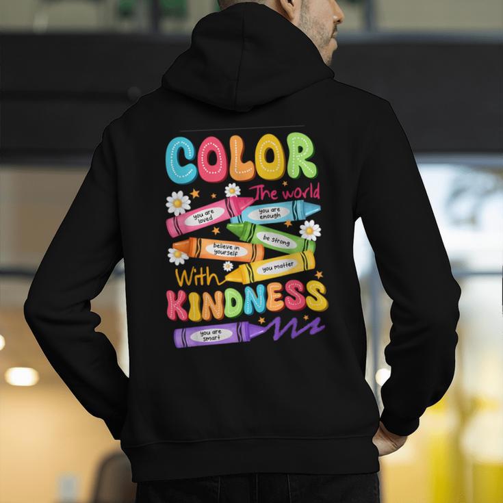 Color The World With Kindness Teachers Back To School Men's Hoodie Back Print, funny gift Color The World With Kindness Teachers Back To School Men's Hoodie Back Print, funny gift