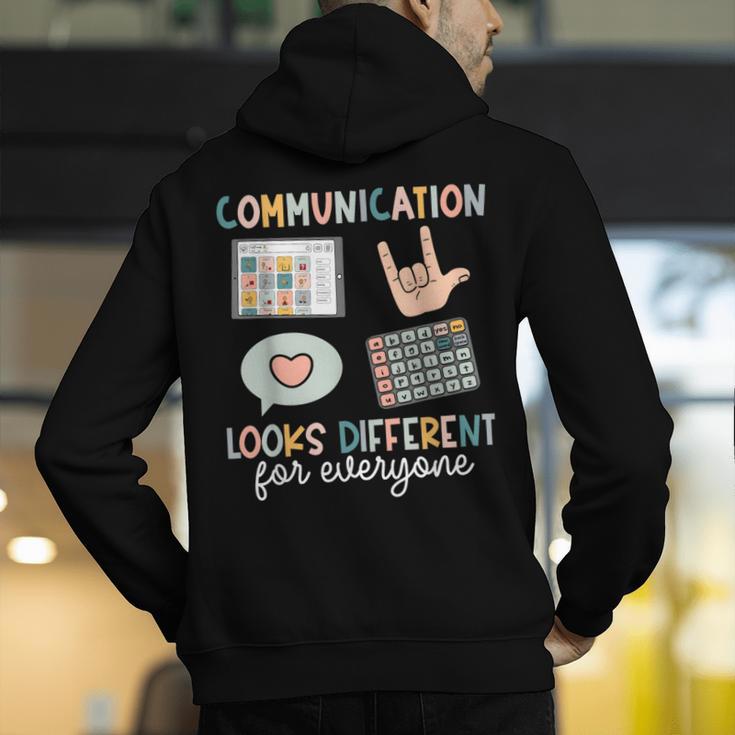 Communication Looks Different For Everyone SPED Teacher ASD Men's Hoodie Back Print, funny gift Communication Looks Different For Everyone SPED Teacher ASD Men's Hoodie Back Print, funny gift