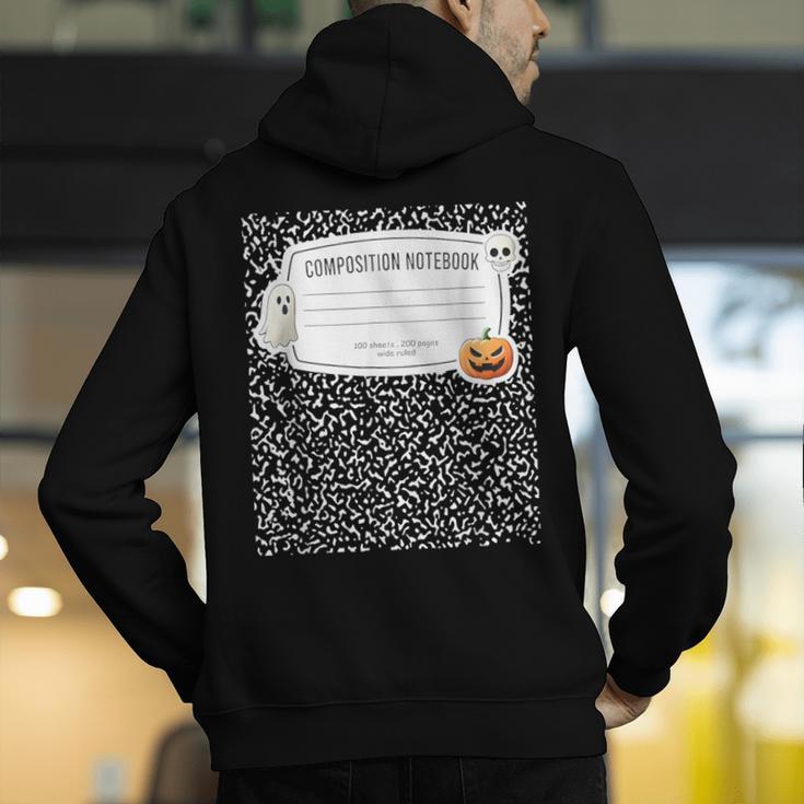 Composition Notebook Costume Adult Halloween For Teacher Men's Hoodie Back Print, funny gift