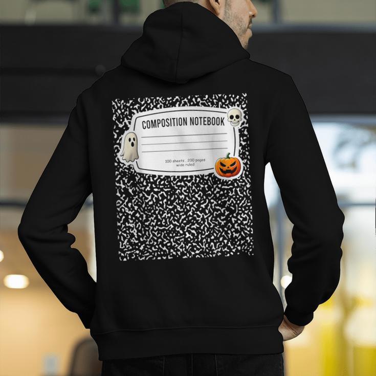 Composition Notebook Costume Adult Halloween For Teachers Men's Hoodie Back Print, funny gift