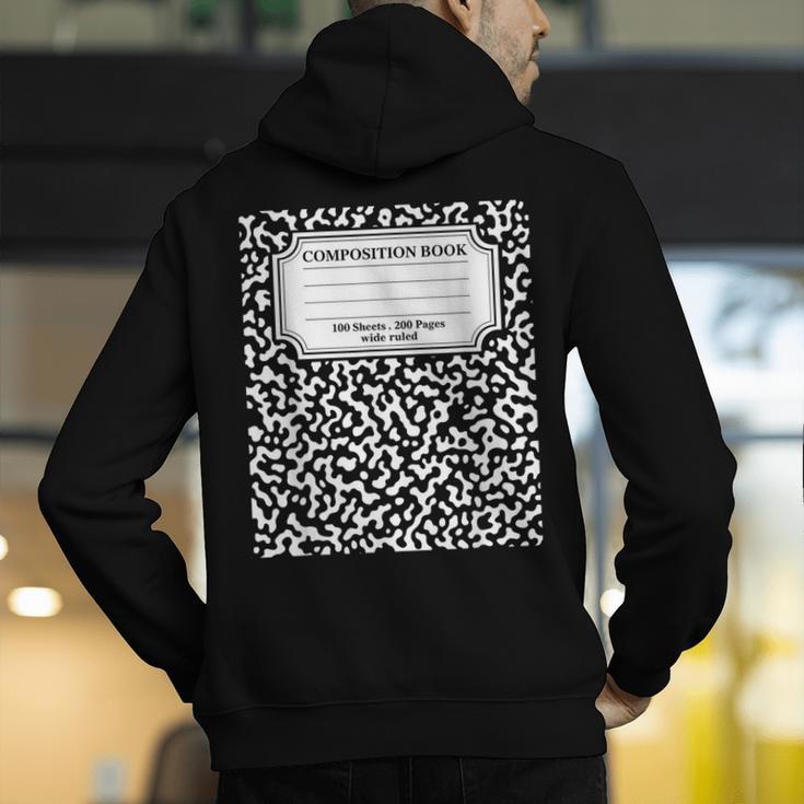 Composition Notebook Matching Group Halloween Teachers Men's Hoodie Back Print, funny gift