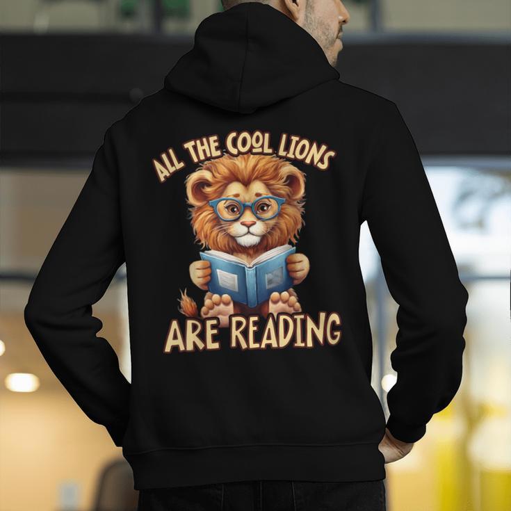 All The Cool Lions Are Reading Lion Teacher Men Women Kids Men's Hoodie Back Print, funny gift All The Cool Lions Are Reading Lion Teacher Men Women Kids Men's Hoodie Back Print, funny gift
