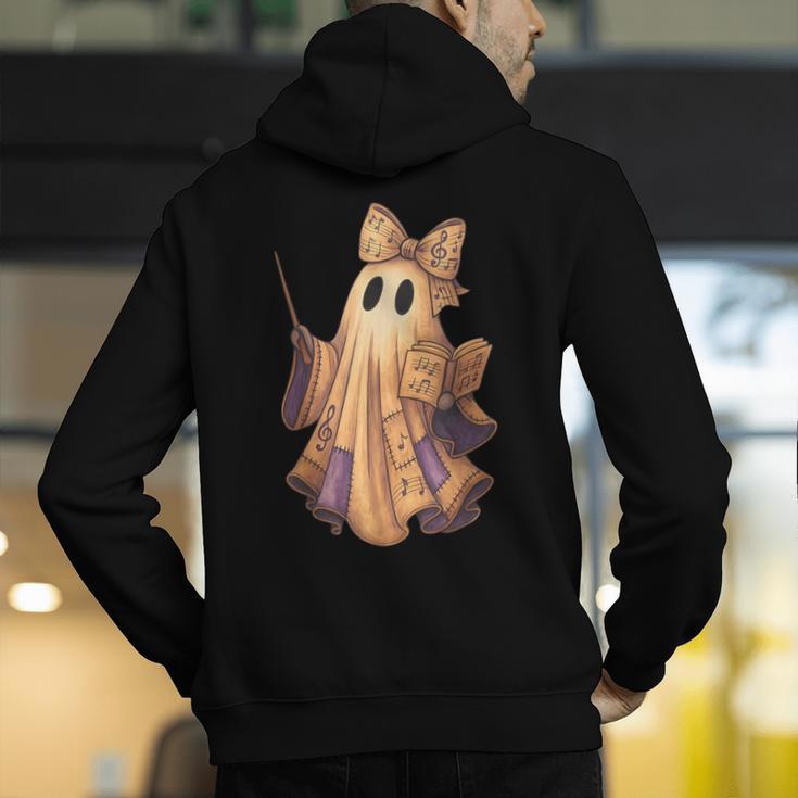 Coquette Music Note Patchwork Ghost Music Teacher Halloween Men's Hoodie Back Print, funny gift Coquette Music Note Patchwork Ghost Music Teacher Halloween Men's Hoodie Back Print, funny gift