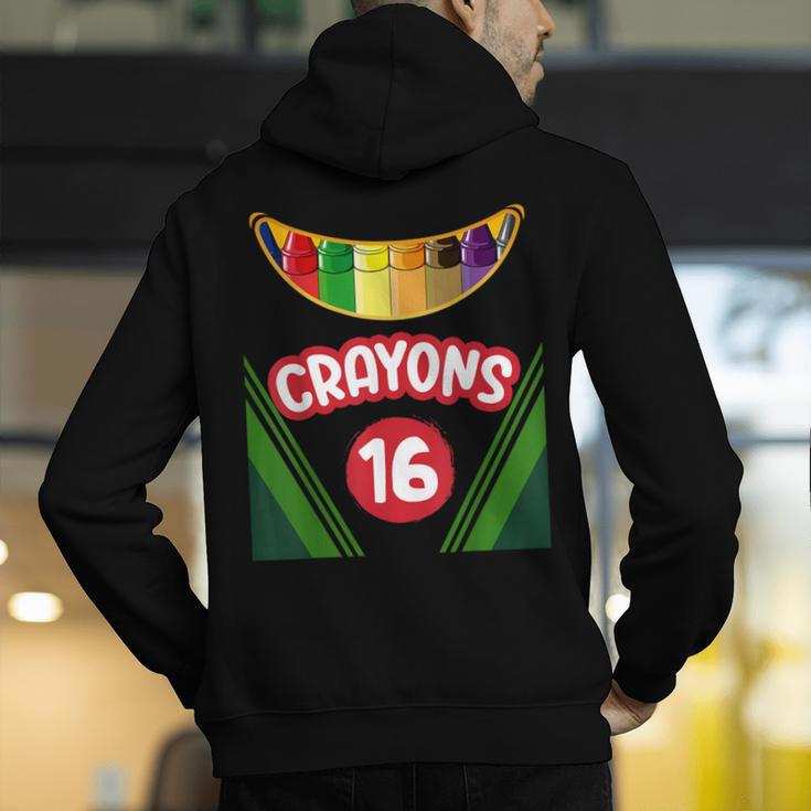Crayon Box Fun Teacher Student Crayon Squad Halloween 2023 Men's Hoodie Back Print, funny gift