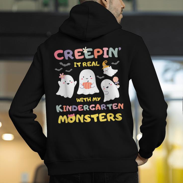 Creepin It Real With Kindergarten Monsters Halloween Teacher Men's Hoodie Back Print, funny gift Creepin It Real With Kindergarten Monsters Halloween Teacher Men's Hoodie Back Print, funny gift