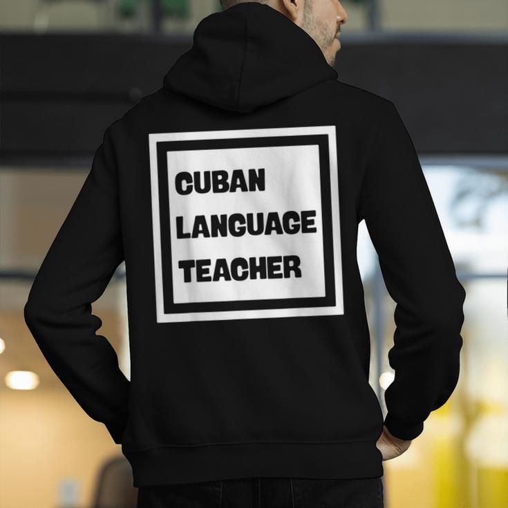 Cuban Language Teacher Men's Hoodie Back Print, funny gift