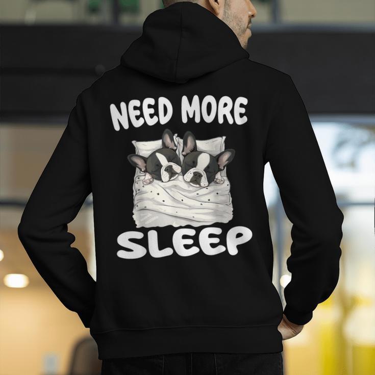 Cute Boston Terrier Need More Sleep Pajamas Nightgown Men's Hoodie Back Print, funny gift