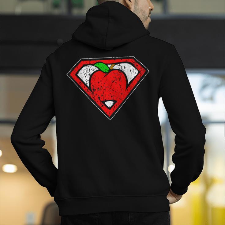 Cute Distressed Super Teacher Superhero Apple Shirt Men's Hoodie Back Print, Super Teacher Hoodies, funny gift Cute Distressed Super Teacher Superhero Apple Shirt Men's Hoodie Back Print, Super Teacher Hoodies, funny gift