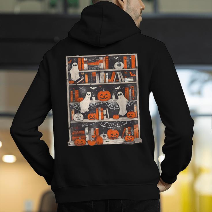 Cute Ghost Book Reading Books Lover Spooky Teacher Halloween Men's Hoodie Back Print, funny gift