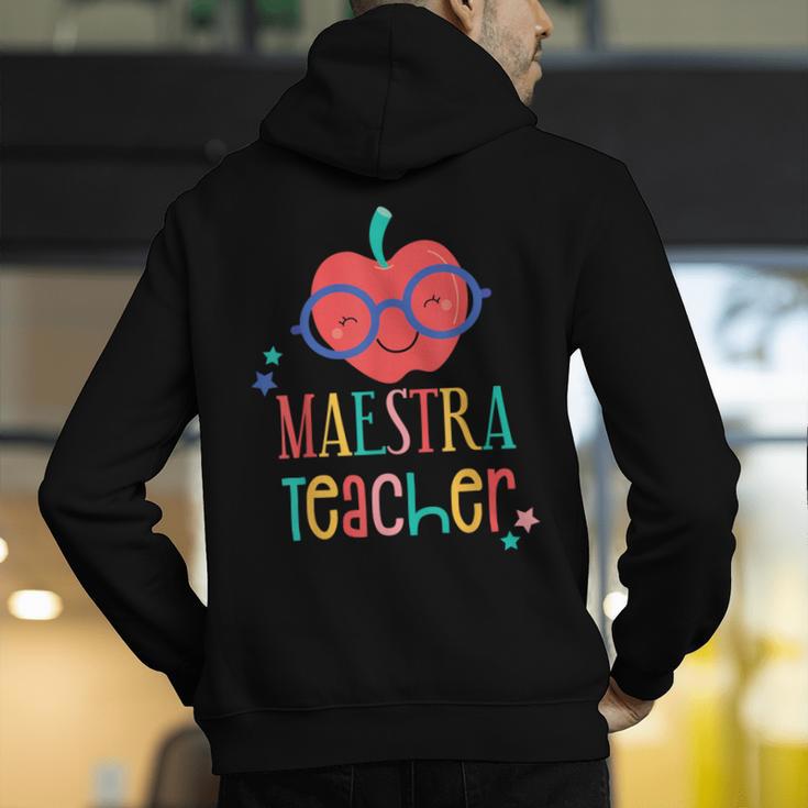 Cute Maestra Teacher Men's Hoodie Back Print, funny gift