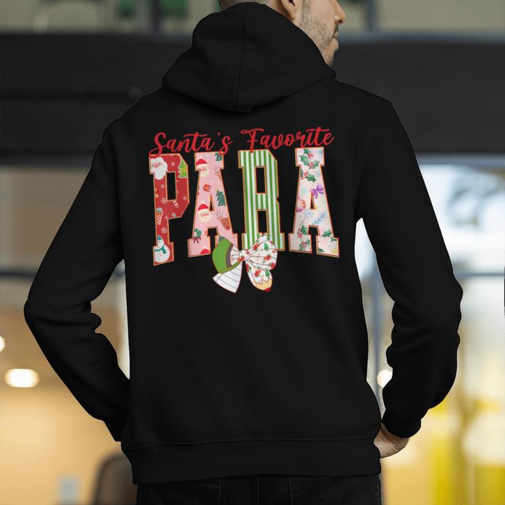 Cute Santas Favorite Para Christmas Paraprofessional Teacher Men's Hoodie Back Print, funny gift Cute Santas Favorite Para Christmas Paraprofessional Teacher Men's Hoodie Back Print, funny gift