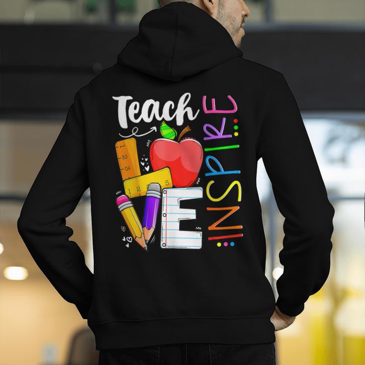 Cute Teach Love And Inspire Men Women Teacher Men's Hoodie Back Print, funny gift Cute Teach Love And Inspire Men Women Teacher Men's Hoodie Back Print, funny gift