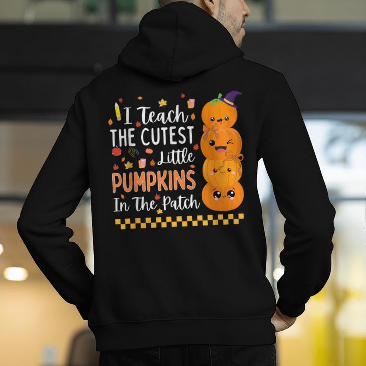 Cute Teacher Halloween For Women Men Teacher Pumpkin Men's Hoodie Back Print, funny gift