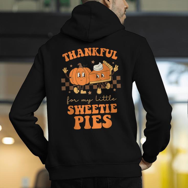 Cute Thanksgiving Teacher Thankful For My Sweetie Pies Mom Men's Hoodie Back Print, funny gift