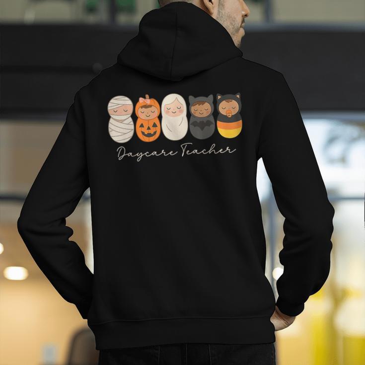 Daycare Teacher Halloween Infant Squad Spooky Childcare Fall Men's Hoodie Back Print, funny gift