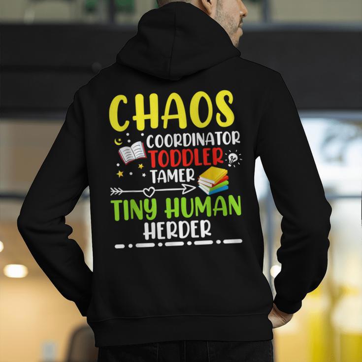 Daycare Teacher School Chaos Coordinator Toddler Tamer For Men Women Kids Men's Hoodie Back Print, funny gift Daycare Teacher School Chaos Coordinator Toddler Tamer For Men Women Kids Men's Hoodie Back Print, funny gift