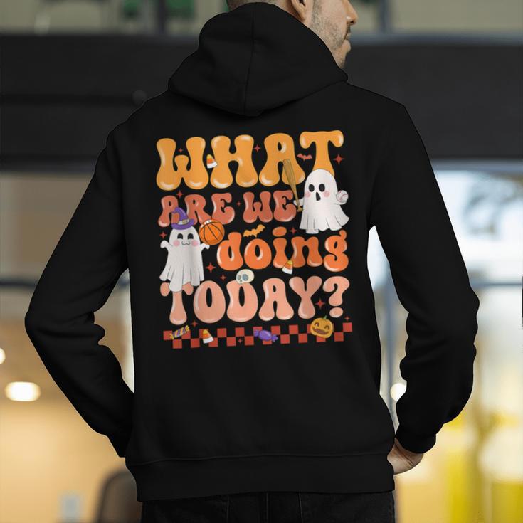 What Are We Doing Today Halloween PE Spooky Teacher Men's Hoodie Back Print, Pe Teacher Hoodies, funny gift