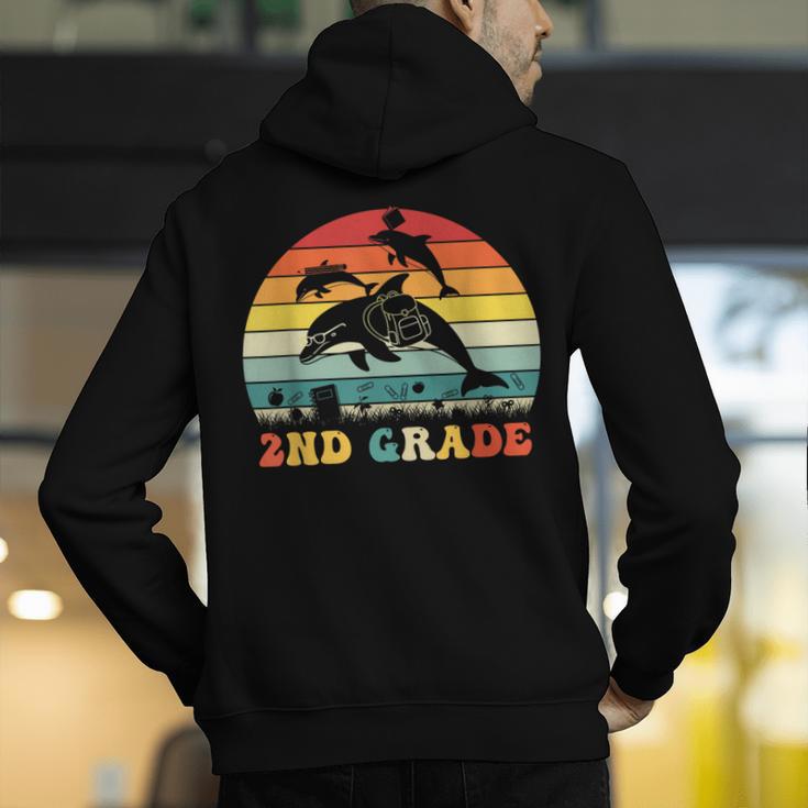 Dolphin Second Grade Back To School Teacher Student Men's Hoodie Back Print, funny gift Dolphin Second Grade Back To School Teacher Student Men's Hoodie Back Print, funny gift