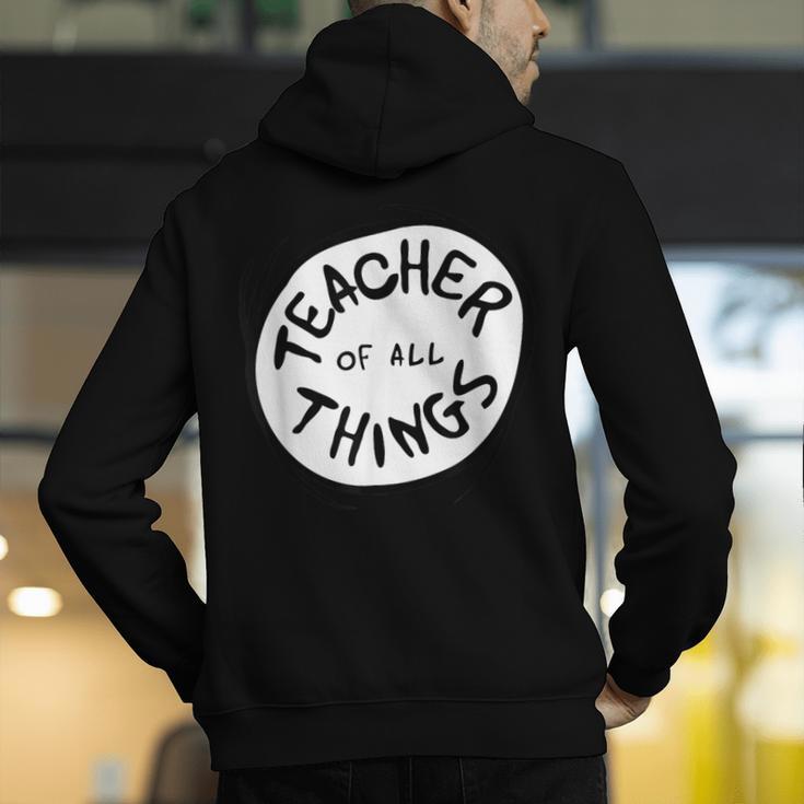 Dr Seuss Teacher Of All Things Red Emblem Men's Hoodie Back Print, funny gift