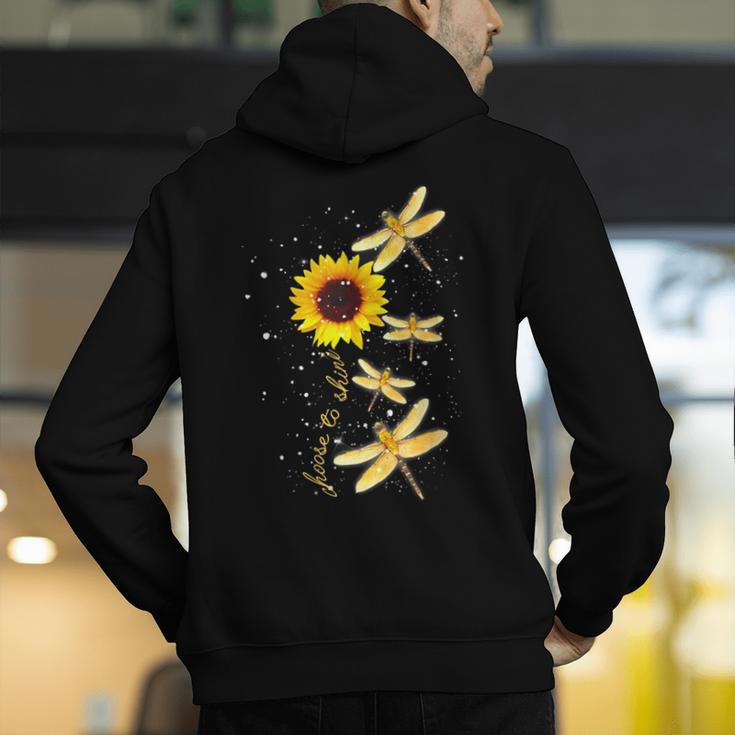 Dragonfly Sunflower Teacher Growth Mindset Choose To Shine Men's Hoodie Back Print, funny gift Dragonfly Sunflower Teacher Growth Mindset Choose To Shine Men's Hoodie Back Print, funny gift