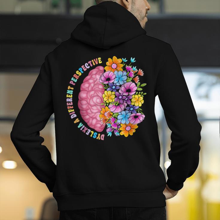 Dyslexia Different Perspective Reading Brain Floral Teacher Men's Hoodie Back Print, funny gift Dyslexia Different Perspective Reading Brain Floral Teacher Men's Hoodie Back Print, funny gift