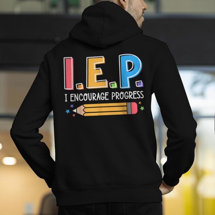 I E P I Encourage Progress Special Education Teacher Men's Hoodie Back Print, funny gift I E P I Encourage Progress Special Education Teacher Men's Hoodie Back Print, funny gift