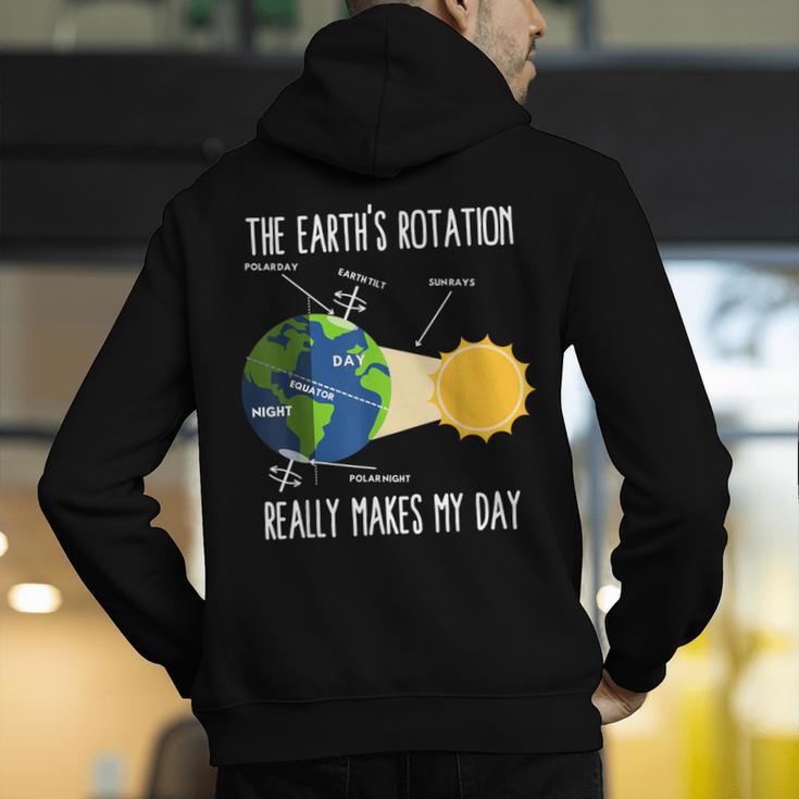 Earth Rotation Earth Day Science Teacher Kids Women Men's Hoodie Back Print, Science Teacher Hoodies, funny gift
