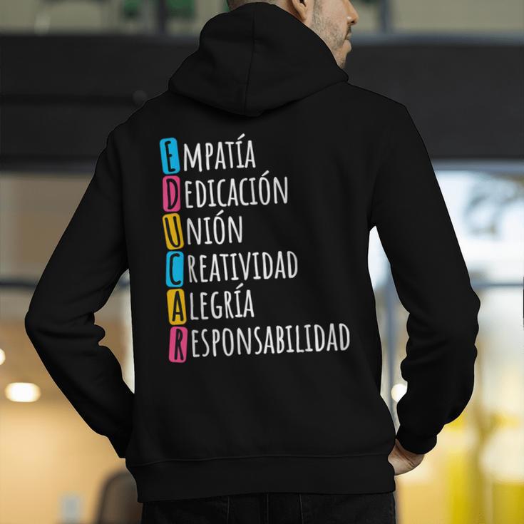 Educar Bilingual Spanish Teacher Men's Hoodie Back Print, funny gift Educar Bilingual Spanish Teacher Men's Hoodie Back Print, funny gift