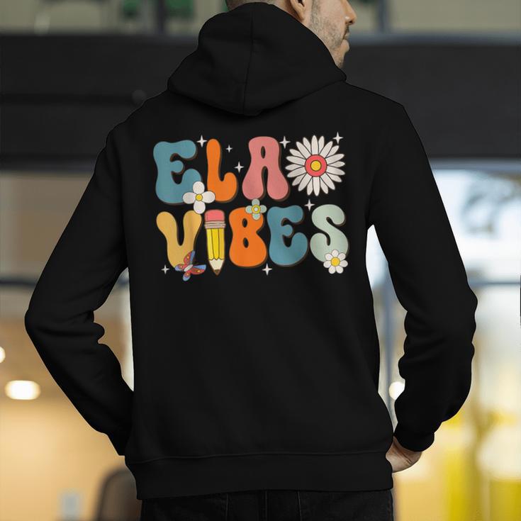 English Teacher Ela Vibes Teacher Kids First Day Of School Men's Hoodie Back Print, English Teacher Hoodies, funny gift