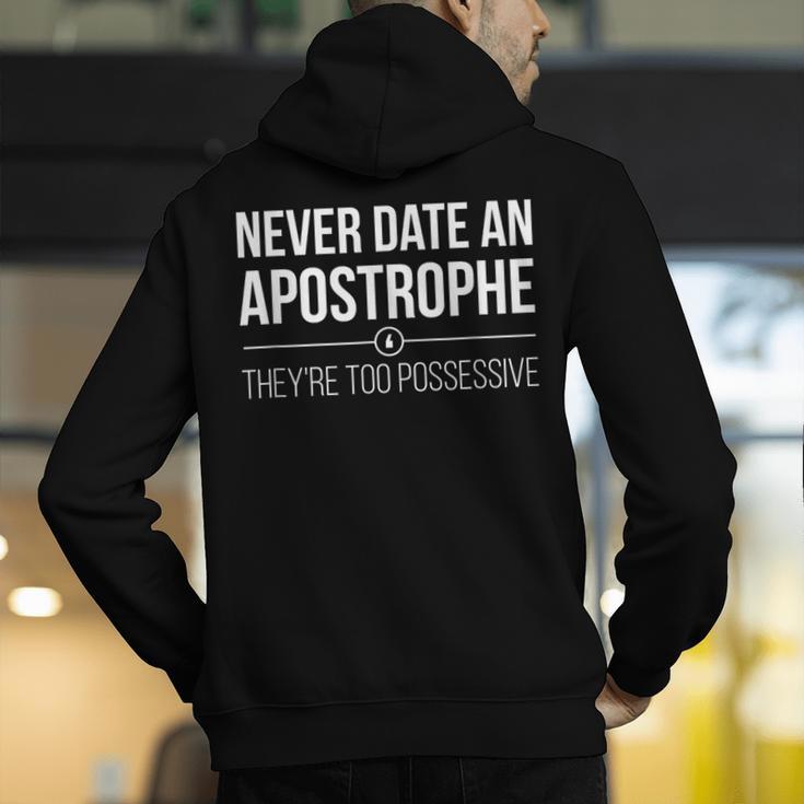 English Teacher Grammar Pun Shirt Men's Hoodie Back Print, English Teacher Hoodies, funny gift