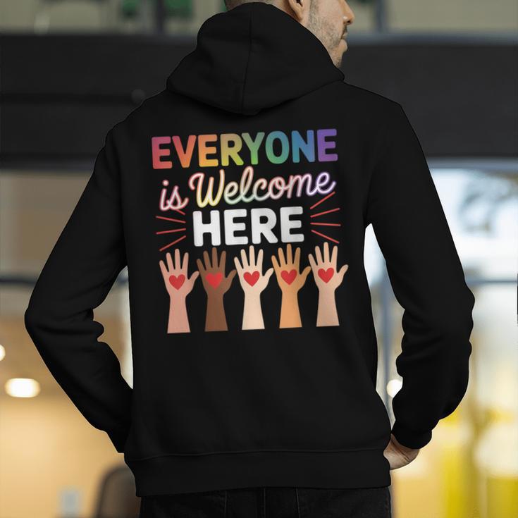 Everyone Is Welcome Here Shirt Teacher Men's Hoodie Back Print, funny gift