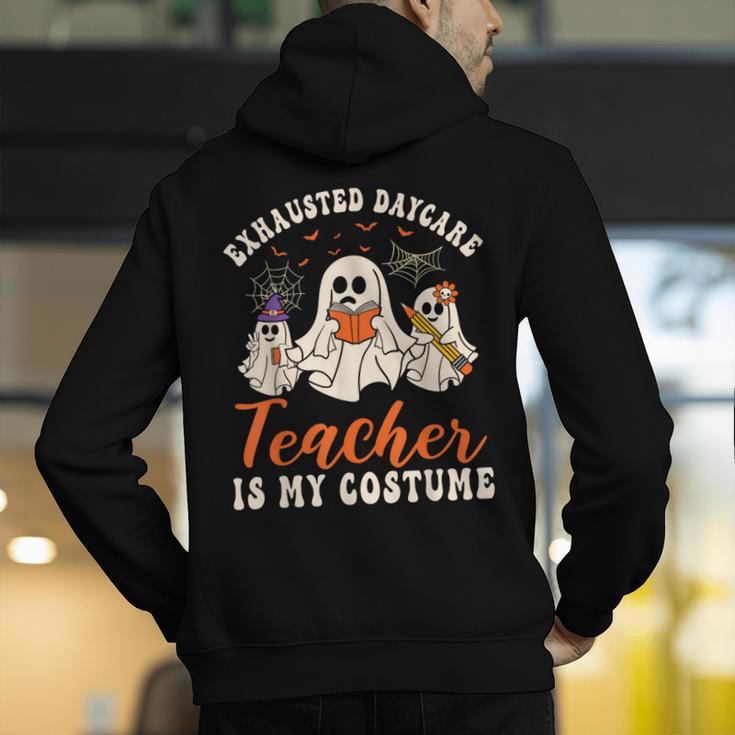 Exhausted Daycare Teacher Is My Costume Halloween Ghost Fun For Men Women Men's Hoodie Back Print, funny gift