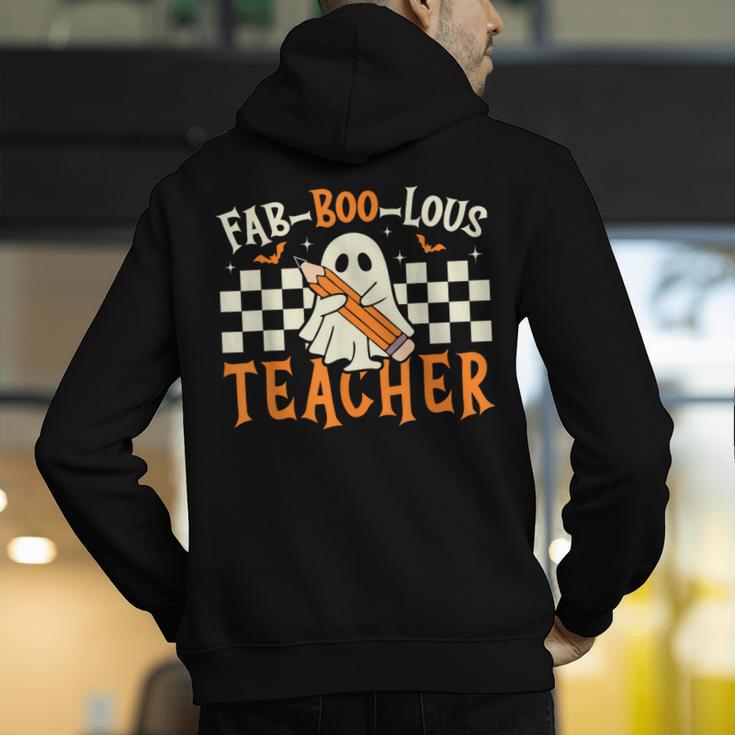 Fab Boo Lous Teacher Retro Ghost Spooky Halloween Costume Men's Hoodie Back Print, funny gift Fab Boo Lous Teacher Retro Ghost Spooky Halloween Costume Men's Hoodie Back Print, funny gift