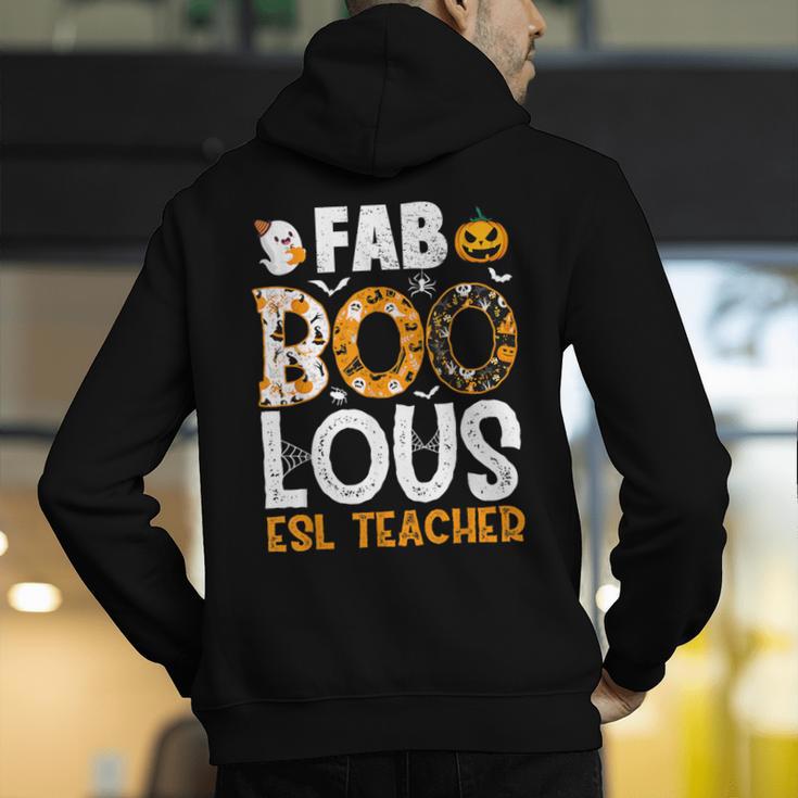 Faboolous ESL ESOL Teacher Spooky Teacher Halloween Costume For Men Women Men's Hoodie Back Print, Esl Teacher Hoodies, funny gift