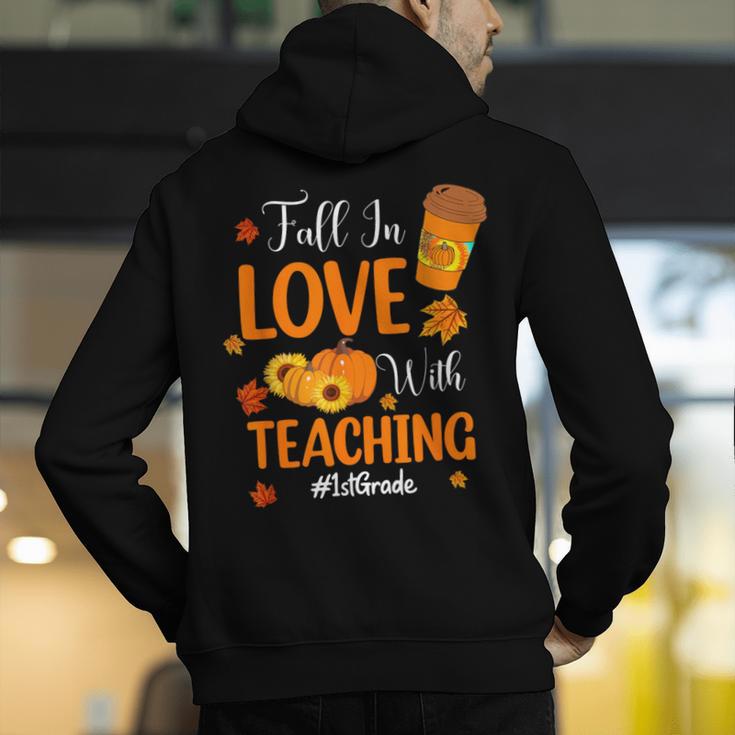 Fall In Love With Teaching 1st Grade Teacher Thanksgiving For Men Women Girls Kids Men's Hoodie Back Print, funny gift Fall In Love With Teaching 1st Grade Teacher Thanksgiving For Men Women Girls Kids Men's Hoodie Back Print, funny gift