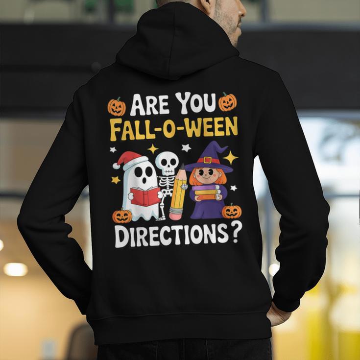 Are You Fall O Ween Directions Halloween Teacher Ghost Men's Hoodie Back Print, funny gift