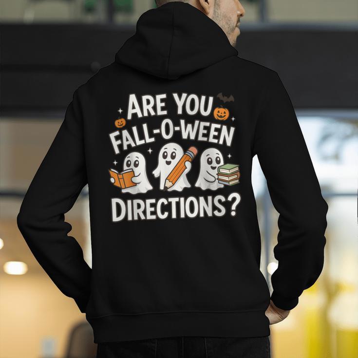 Are You Fall O Ween Directions Halloween Teacher Ghosts Men's Hoodie Back Print, funny gift