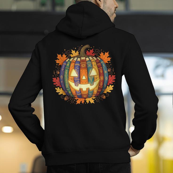 Fall Pumpkin Book Lover Spooky Librarian Teacher Halloween Men's Hoodie Back Print, funny gift Fall Pumpkin Book Lover Spooky Librarian Teacher Halloween Men's Hoodie Back Print, funny gift
