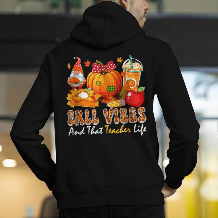 Fall Vibes Costume Teacher Thanksgiving Leopard Gnome Men's Hoodie Back Print, funny gift Fall Vibes Costume Teacher Thanksgiving Leopard Gnome Men's Hoodie Back Print, funny gift