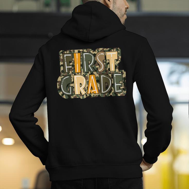 First 1St Grade Camo Camouflage Boy Teacher Back To School Men's Hoodie Back Print, First Grade Teacher Hoodies, funny gift First 1St Grade Camo Camouflage Boy Teacher Back To School Men's Hoodie Back Print, First Grade Teacher Hoodies, funny gift