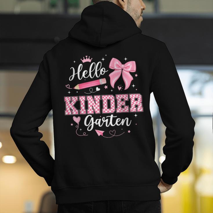 First Day Of School Teacher Girl Coquette Hello Kindergarten Men's Hoodie Back Print, funny gift First Day Of School Teacher Girl Coquette Hello Kindergarten Men's Hoodie Back Print, funny gift