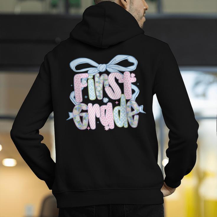 First Grade Coquette Bow Girls Teacher Team 1st Grade Squad Men's Hoodie Back Print, First Grade Teacher Hoodies, funny gift First Grade Coquette Bow Girls Teacher Team 1st Grade Squad Men's Hoodie Back Print, First Grade Teacher Hoodies, funny gift