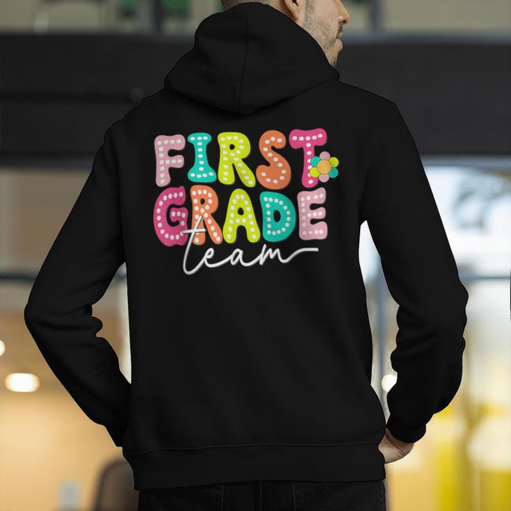 First Grade Team Teacher Back To School 1st Grade Squad Kids Men's Hoodie Back Print, First Grade Teacher Hoodies, funny gift